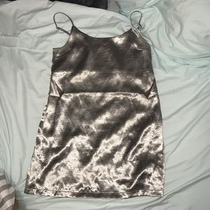 Urban Outfitters silver mini silk dress